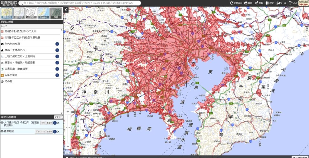 地理院地図の画像
